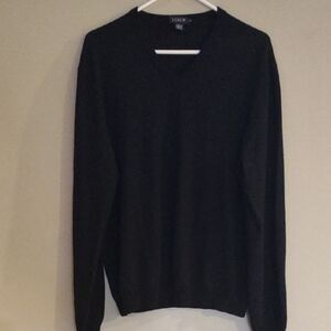 J. Crew‎ Men's xlg Merino Wool V-neck Black Sweater